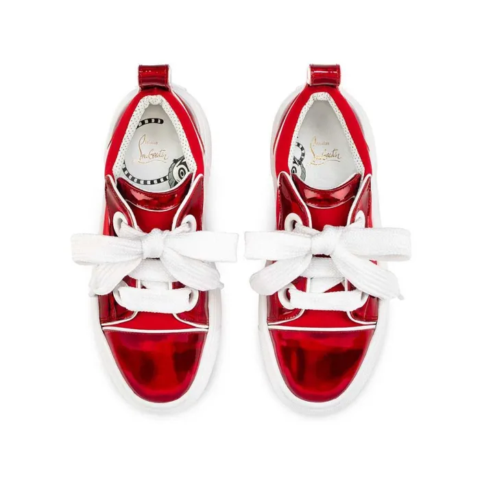 Kids Toy Toy Lowtop Sneakers 8211 Patent Calf Psychic And Neoprene 8211 Loubi Red Christian Louboutin Sneakers