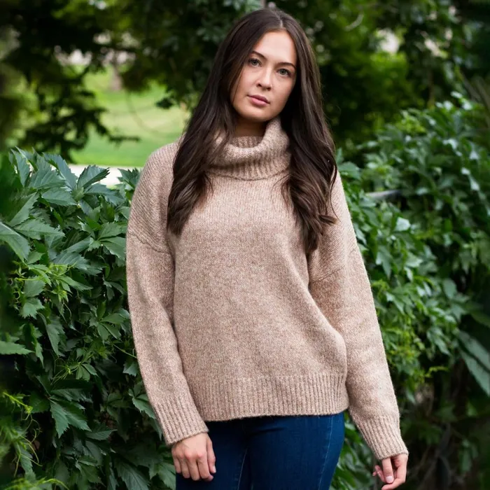 KJUS Midlayers and Sweaters Cowl Neck Sweater Oxford Tan Melange 8211 Women