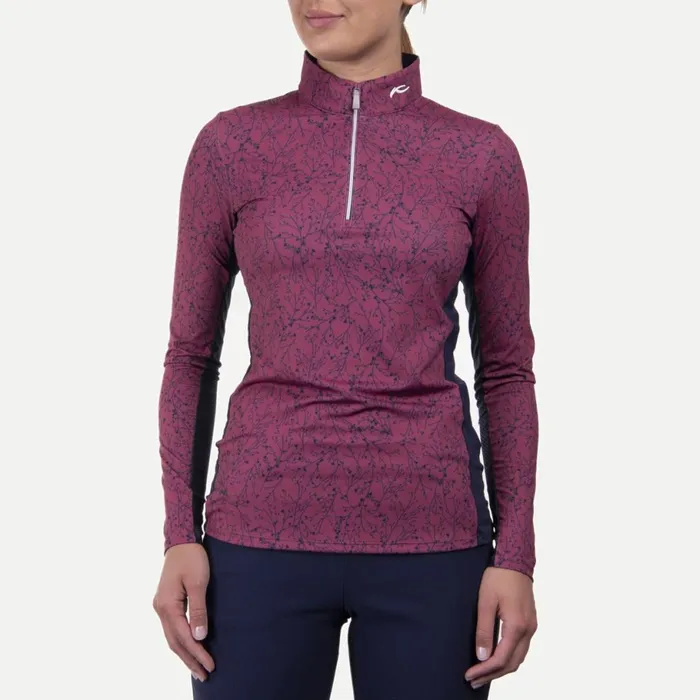 KJUS Midlayers and Sweaters Sunshine Printed HalfZip Red Plumatlanta Blue 8211 Women KJUS Midlayers and Sweaters Sunshine Printed HalfZip Red Plumatlanta Blue 8211 Women