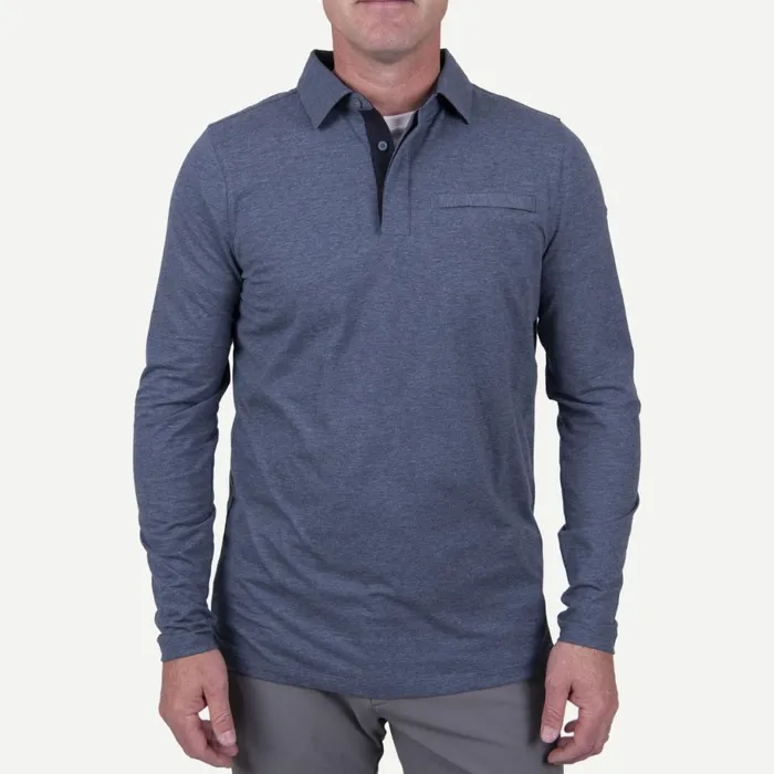 KJUS Polos and Shirts Inverness Polo LS Steel Blue 8211 Men