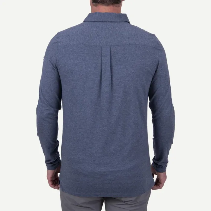 KJUS Polos and Shirts Inverness Polo LS Steel Blue 8211 Men