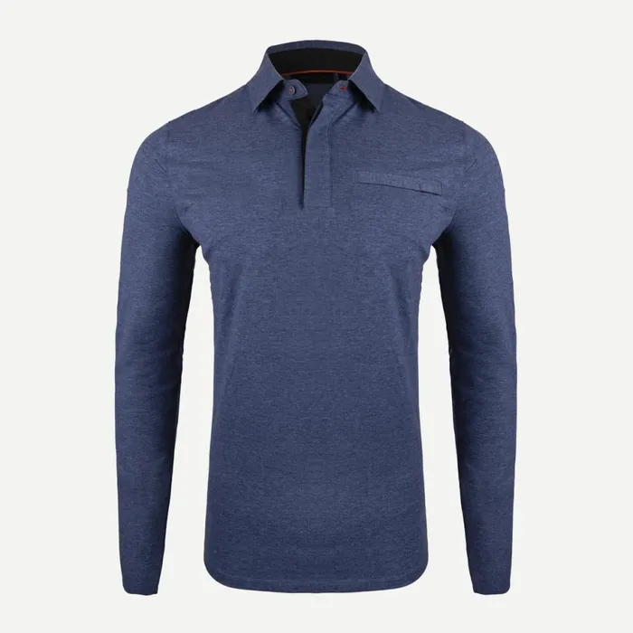 KJUS Polos and Shirts Inverness Polo LS Steel Blue 8211 Men