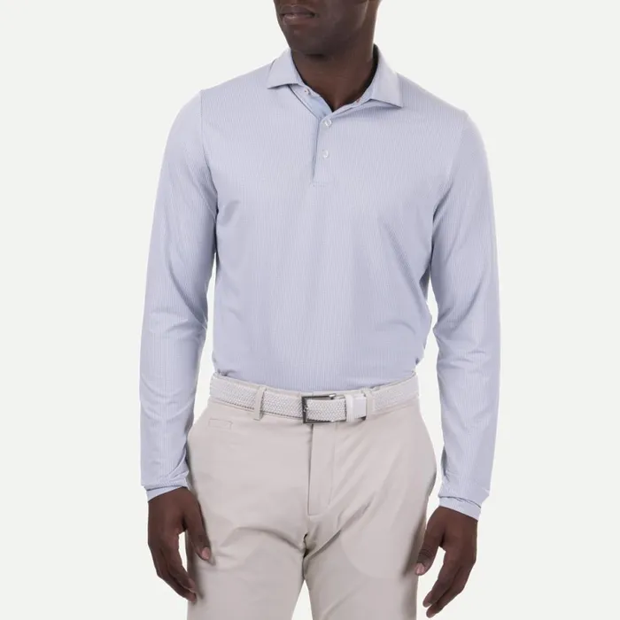 KJUS Polos Ashton Polo LS Whiteblue Fog 8211 Men