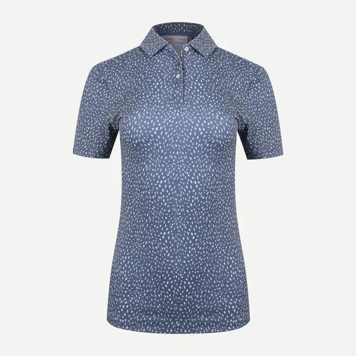 KJUS Polos Enya Printed Polo SS Steel Bluebone White 8211 Women