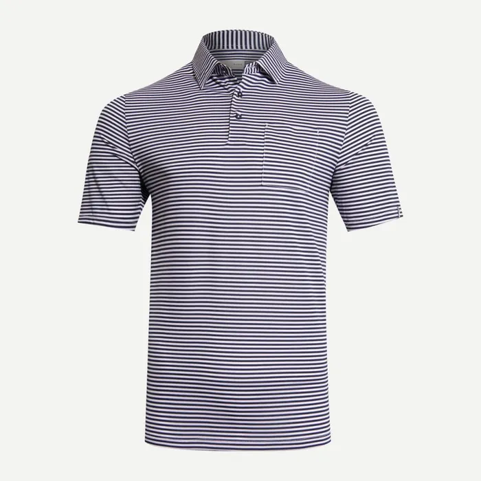 KJUS Polos Lee Stripe Polo SS Whiteatlanta Blue 8211 Men