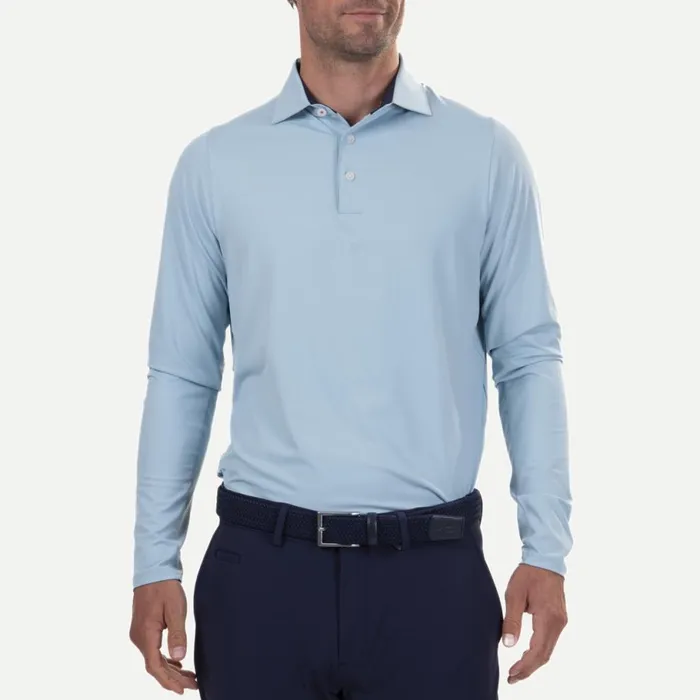 KJUS Polos Soren Polo LS solid Coastline 8211 Men