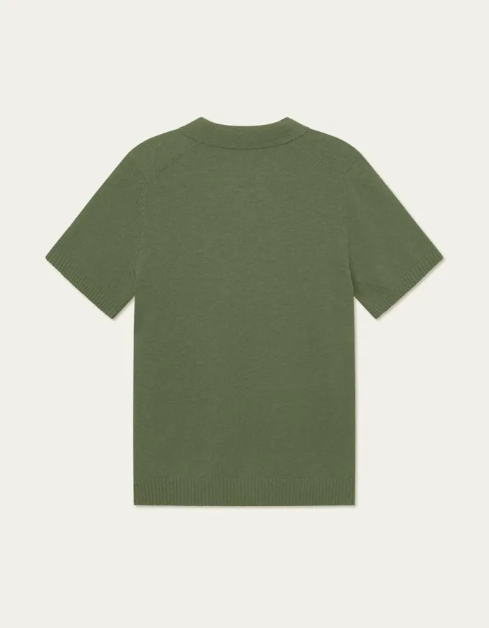 Knitwear Men Les Deux Brad Zipper Polo 8211 Chive Green