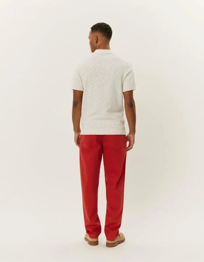 Knitwear Men Les Deux Brad Zipper Polo 8211 Ivory