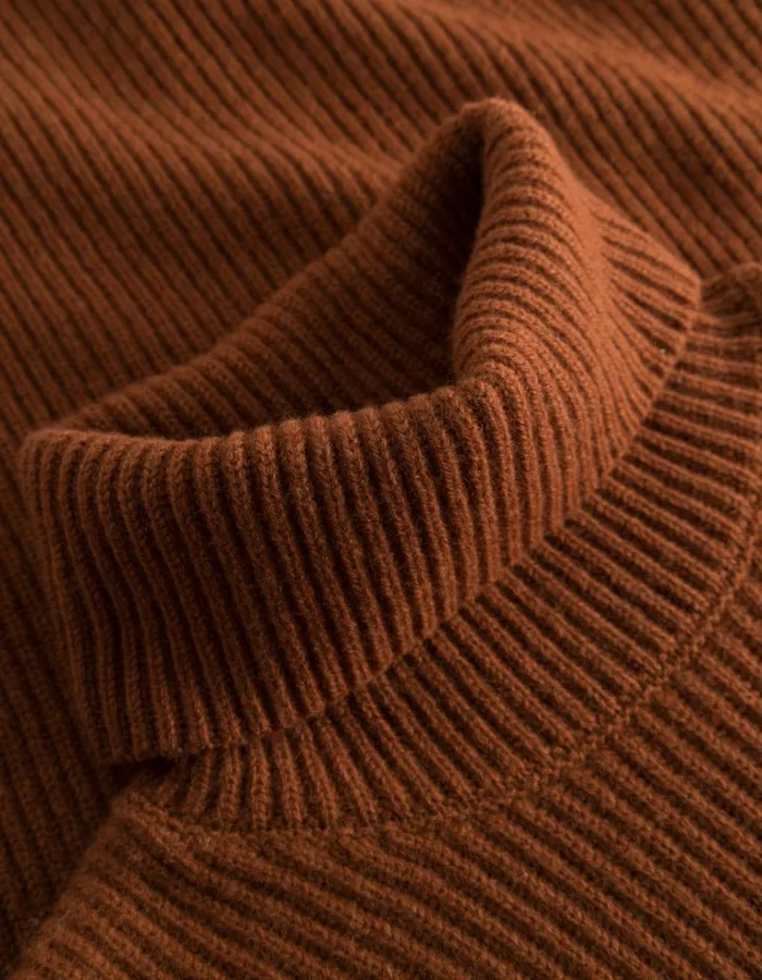 Knitwear Men Les Deux Eddie Wool Rib Rollneck Knit 8211 Arabian Spice