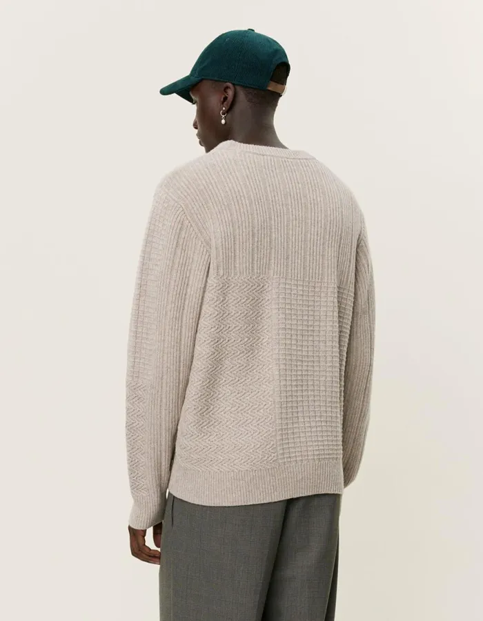 Knitwear Men Les Deux Fernando Roundneck 8211 Oatmeal Mlange