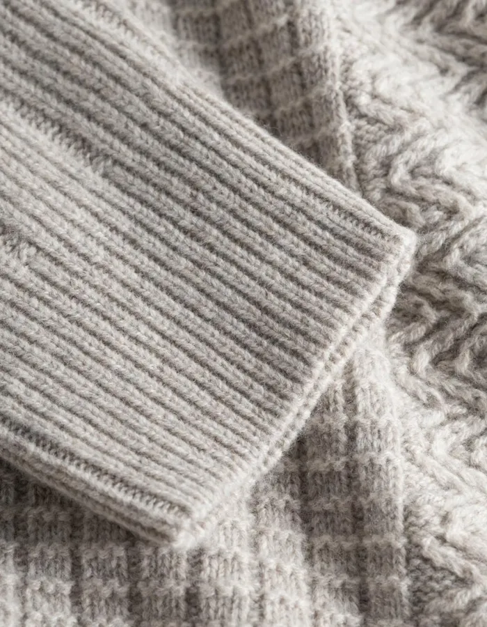 Knitwear Men Les Deux Fernando Roundneck 8211 Oatmeal Mlange