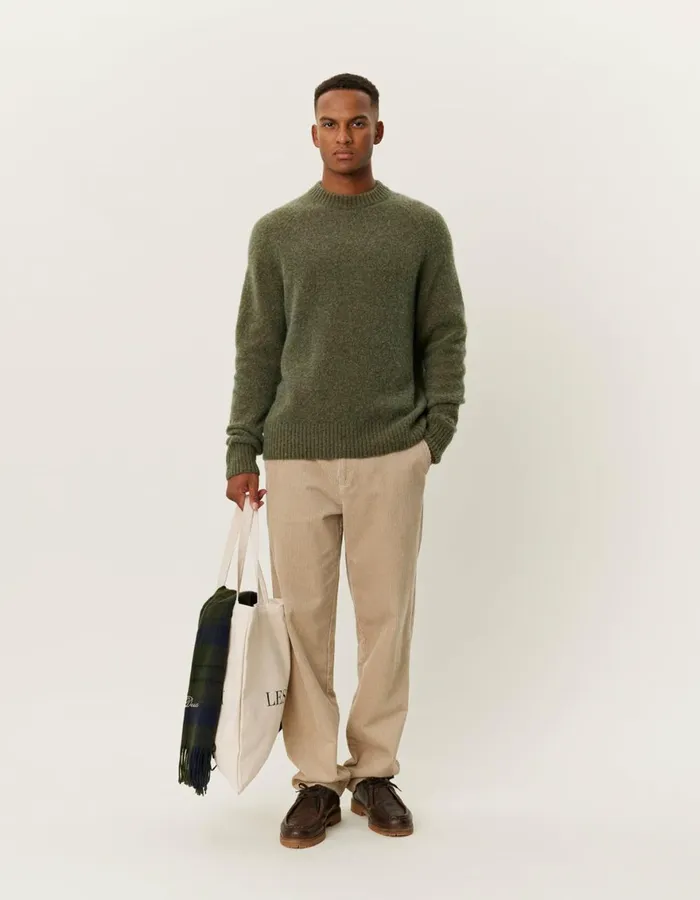 Knitwear Men Les Deux Gilbert Roundneck Knit 8211 Bungee Cord Melange