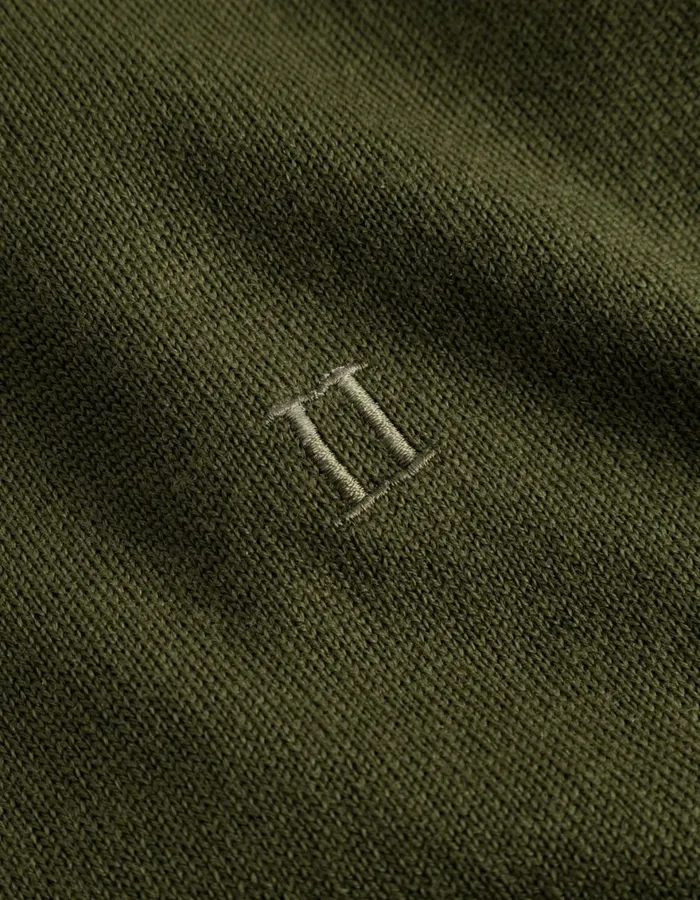 Knitwear Men Les Deux Greyson HalfZip Merino Knit 8211 Chive Green