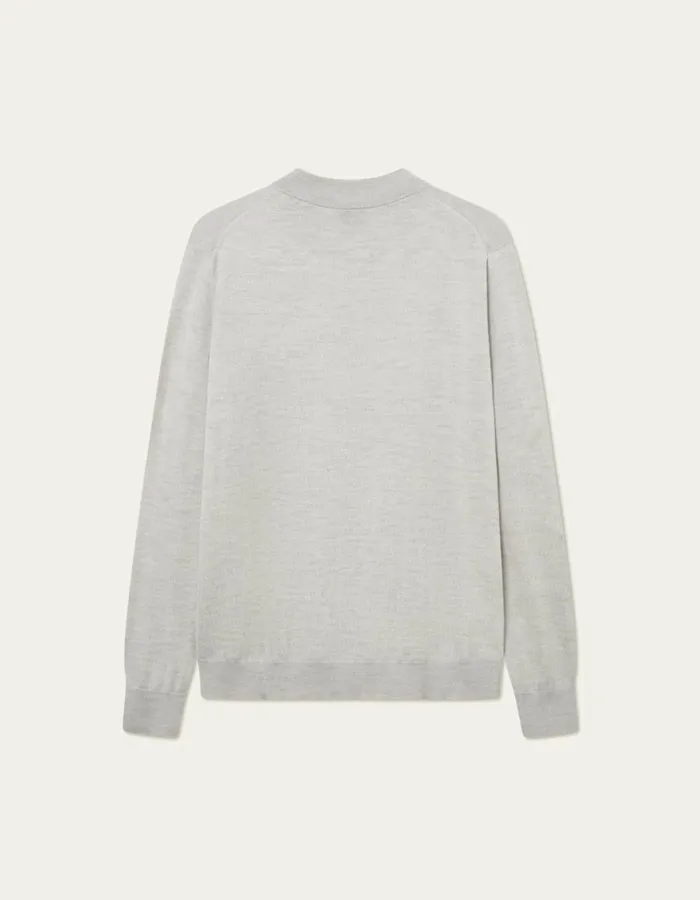 Knitwear Men Les Deux Greyson HalfZip Merino Knit 8211 Ivory Melange