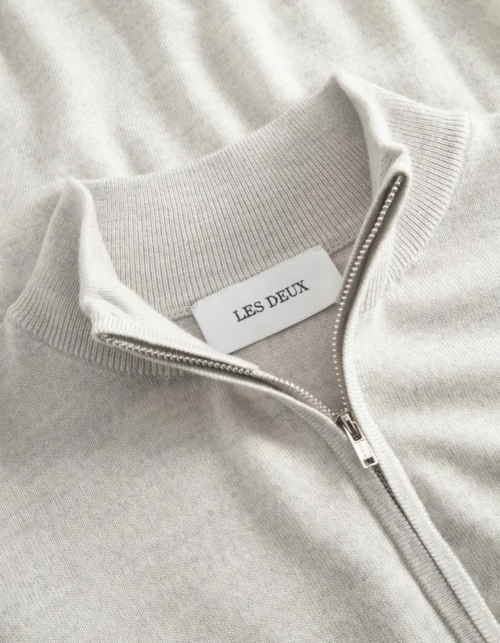 Knitwear Men Les Deux Greyson HalfZip Merino Knit 8211 Ivory Melange