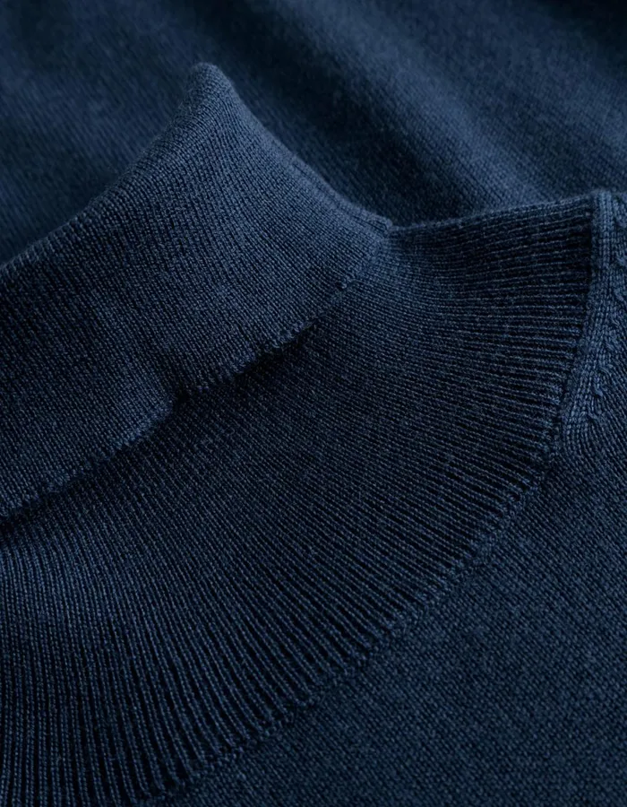 Knitwear Men Les Deux Greyson Rollneck Merino Knit 8211 Dark Navy
