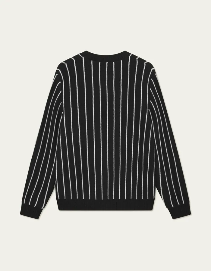 Knitwear Men Les Deux Yale Y Pinstripe Knit 8211 BlackBlack