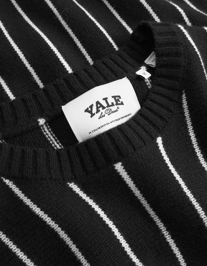 Knitwear Men Les Deux Yale Y Pinstripe Knit 8211 BlackBlack