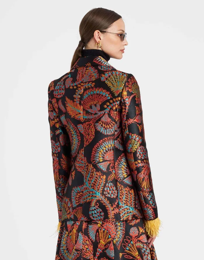 La Doublej 247 Jacket Sicomore Black In Jacquard Women Outerwear