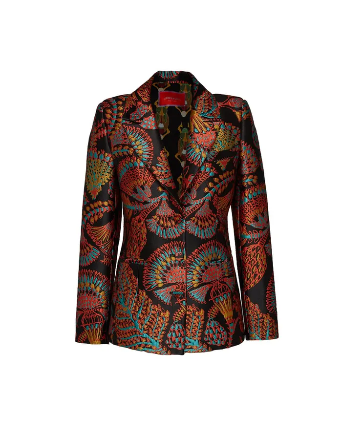 La Doublej 247 Jacket Sicomore Black In Jacquard Women Outerwear