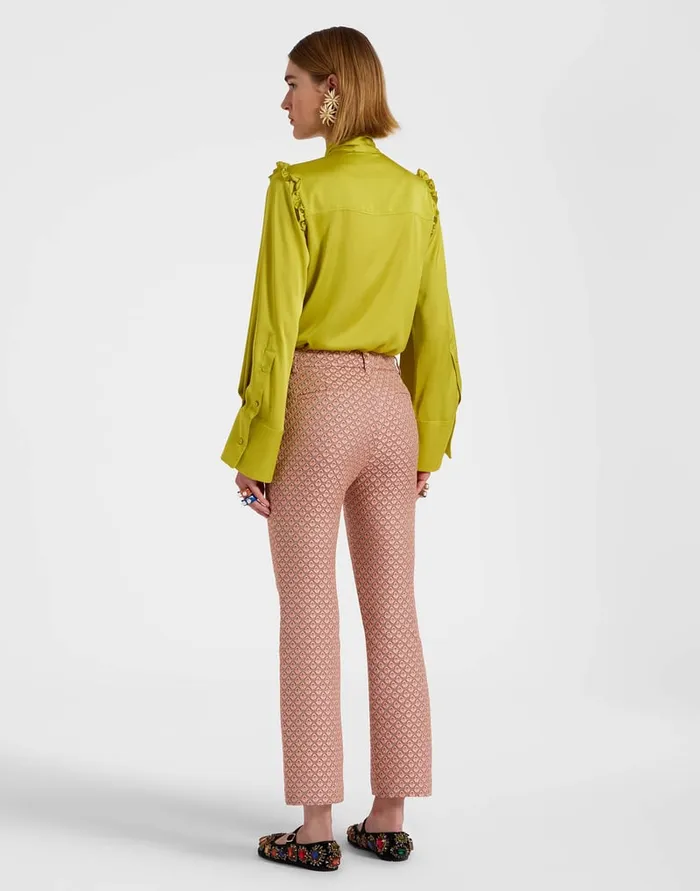 La Doublej 247 Pants Tulip Pale Pink In Jacquard Women Party Dressing