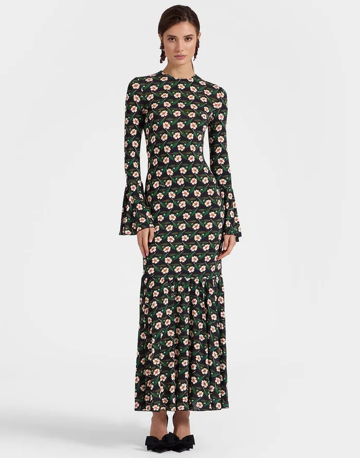 La Doublej Alba Dress Mayfair Black In Flowy Jersey Women Dresses
