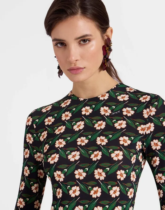 La Doublej Alba Dress Mayfair Black In Flowy Jersey Women Dresses