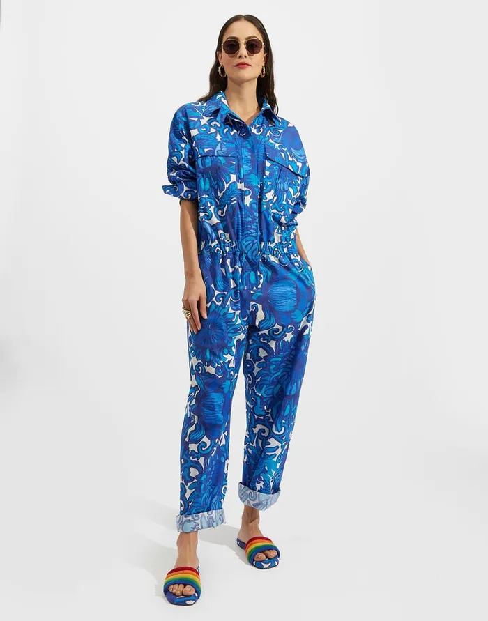 La Doublej Aviator Jumpsuit Anemone In Summer Popeline Women Dresses