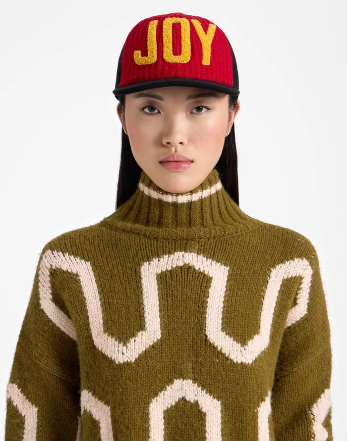 La Doublej Babeball Cap Solid Red In Wool Women Hats