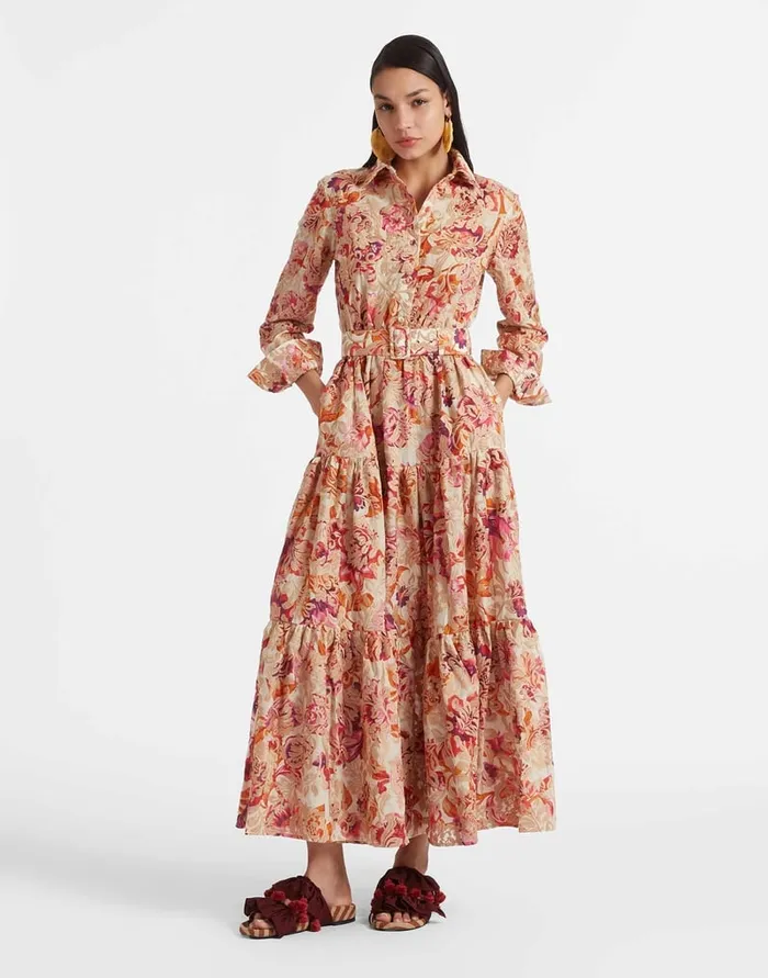 La Doublej Bellini Dress Hottie Cream In Embroidered Organza Women Dresses