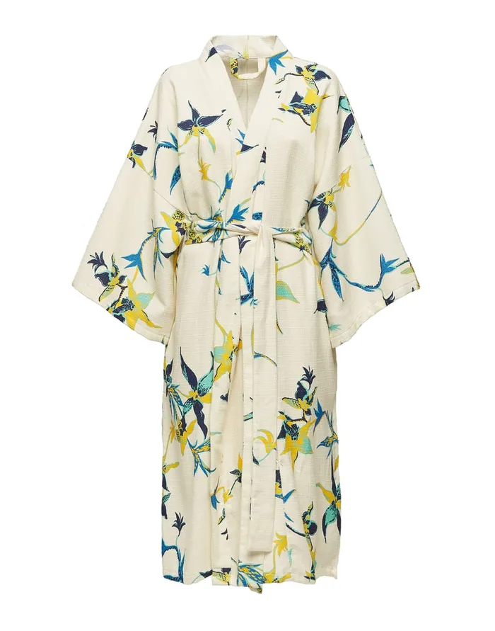 La Doublej Big Robe Orchidea Bianco In Cotton Women Loungewear