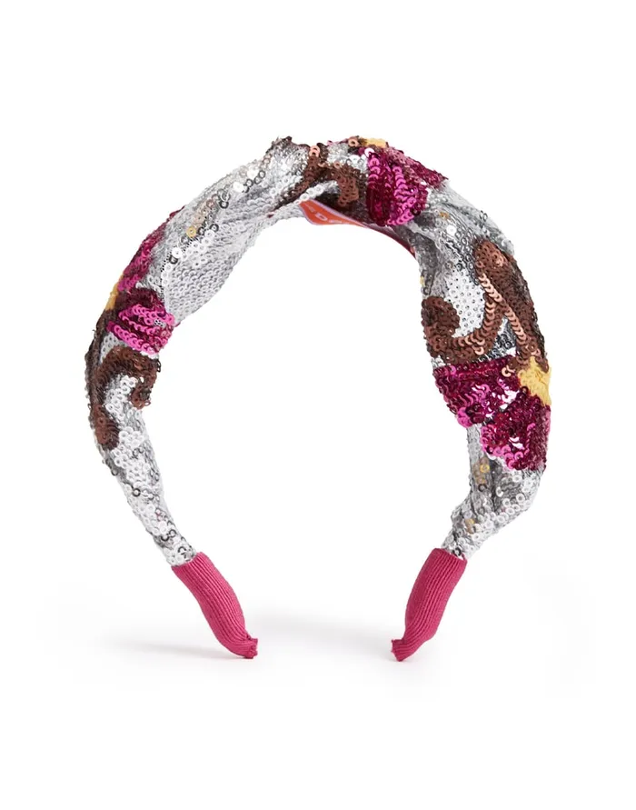 La Doublej Cerchietto Silver In Textured Sequins Women Hair Accessories