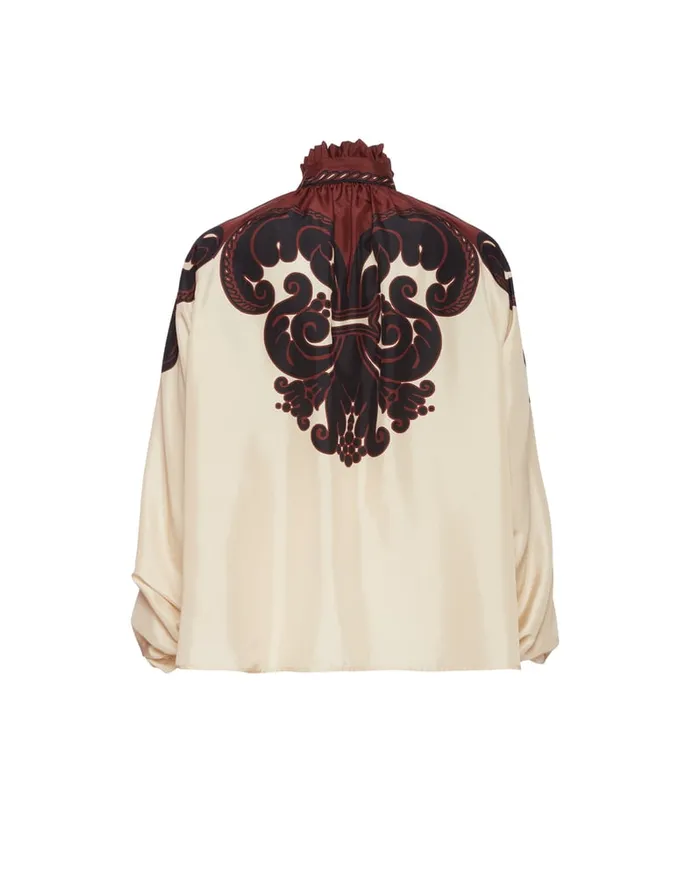 La Doublej Cerere Blouse Corsini Place Cream In Silk Voile Women Party Dressing