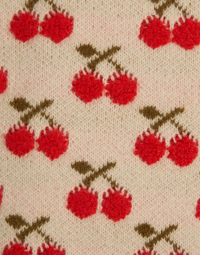 La Doublej Cherry Scarf Off White In Wool Women Foulards and Scarves