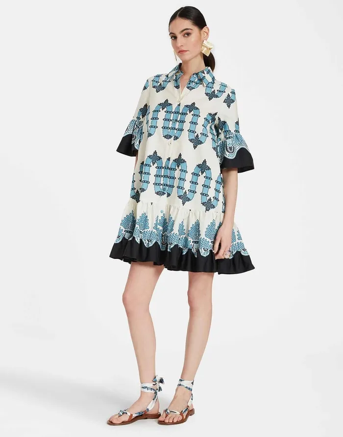 La Doublej Choux Dress Scirocco Place Ivory In Summer Poplin Women Dresses