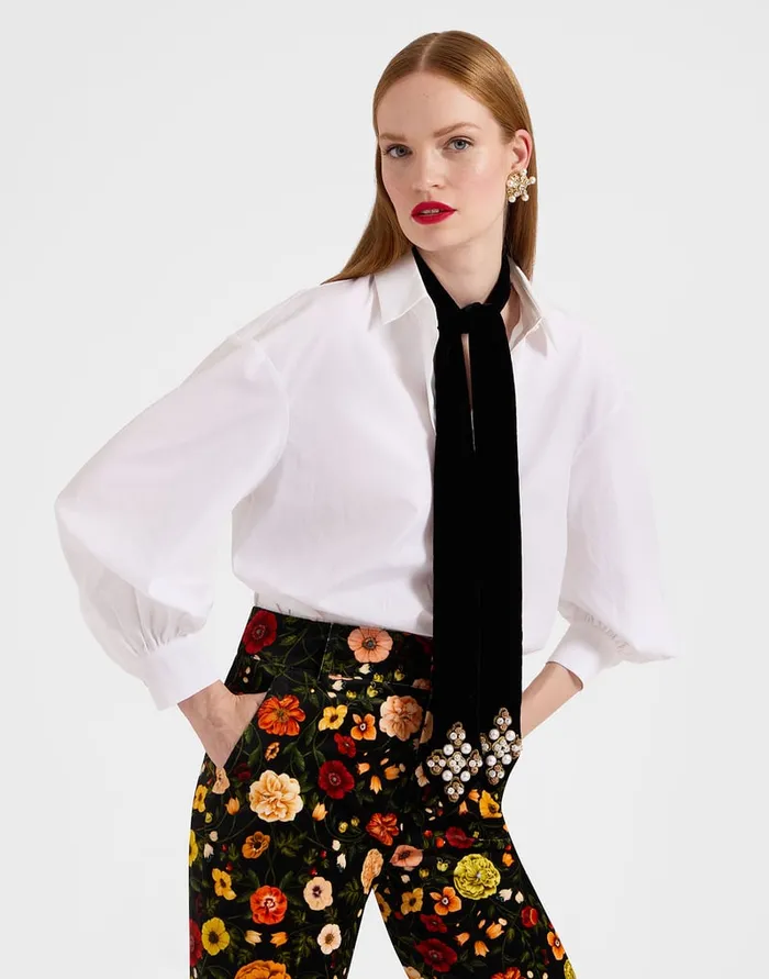 La Doublej Ella 2Ways Stole Solid Black In Velvet Women Foulards and Scarves