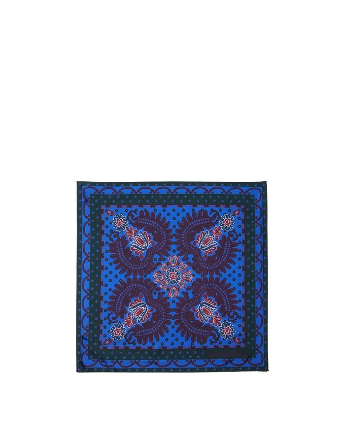 La Doublej Folky Hearts Foulard 4521545 Folky Hearts Blue In Silk Women Foulards and Scarves