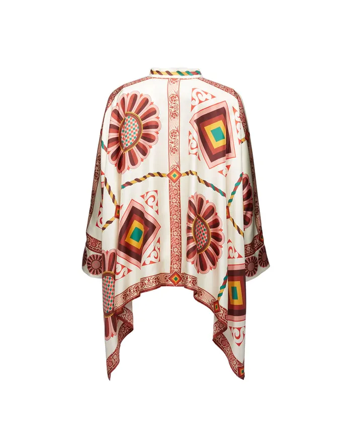 La Doublej Foulard Shirt Macro Tiles Place In Twill Silk Women Party Dressing