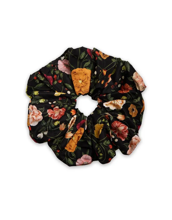 La Doublej Giga Scrunchie Botticelli Black In Light Faille Women Hair Accessories La Doublej Giga Scrunchie Botticelli Black In Light Faille Women Hair Accessories