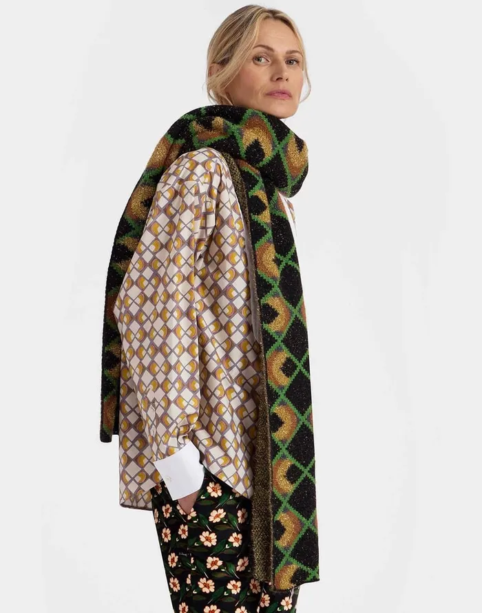 La Doublej HalfLight Scarf HalfLight Black In Jacquard Women Foulards and Scarves La Doublej HalfLight Scarf HalfLight Black In Jacquard Women Foulards and Scarves
