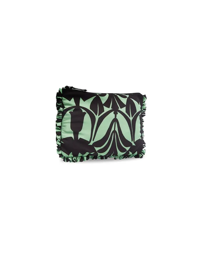 La Doublej Hand Pochette Papyrus Green In Faille Women Bags and Pochettes