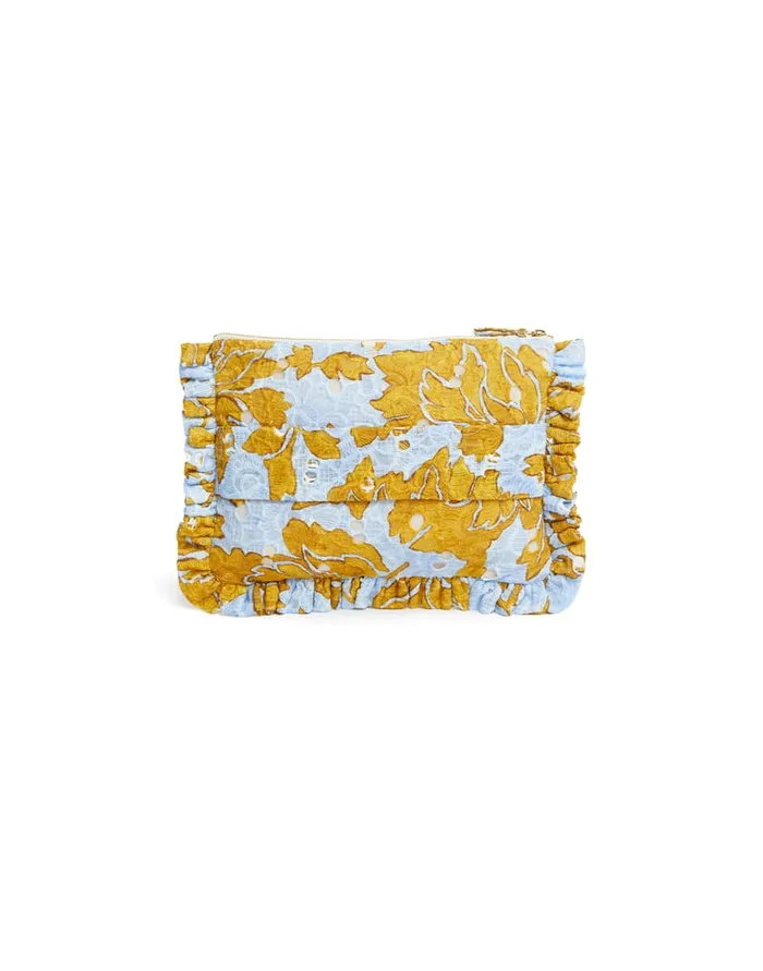 La Doublej Hand Pochette Tangle Light Blue In Printed Lace Women Bags and Pochettes