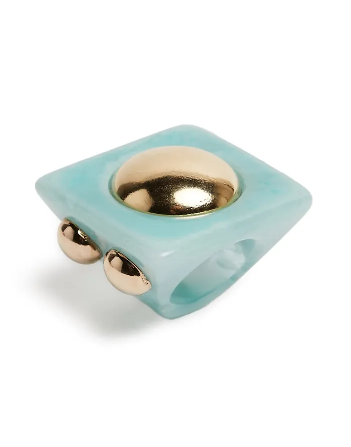 La Doublej Hathor Square Ring Light Blue In Acrylic Resin Women Jewelry