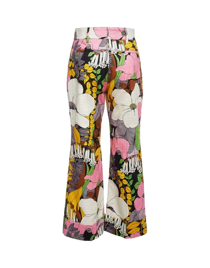 La Doublej Hendrix Pants Big Flower In Shot Cotton Women Shorts and Pants