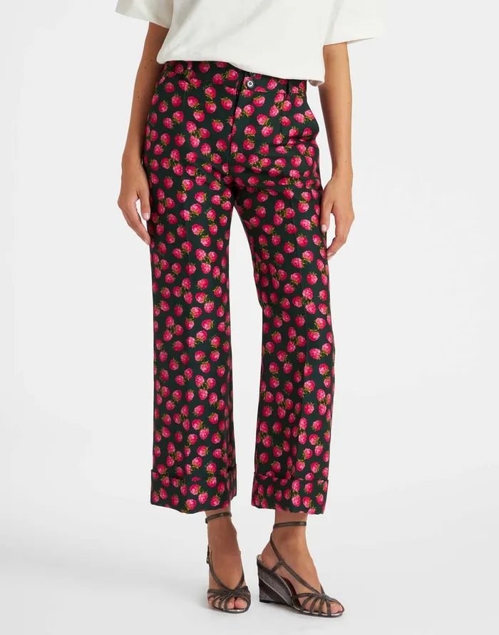 La Doublej Hendrix Pants Lampone Mini Emerald In Cady Wool Women Shorts and Pants La Doublej Hendrix Pants Lampone Mini Emerald In Cady Wool Women Shorts and Pants