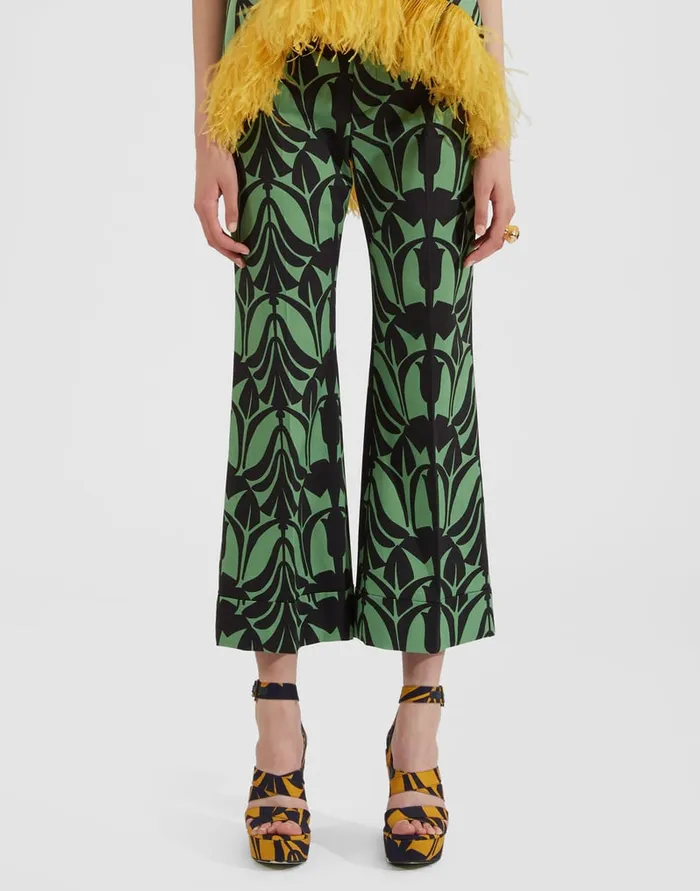 La Doublej Hendrix Pants Papyrus Green In Heavy Stretch Cotton Women Shorts and Pants La Doublej Hendrix Pants Papyrus Green In Heavy Stretch Cotton Women Shorts and Pants