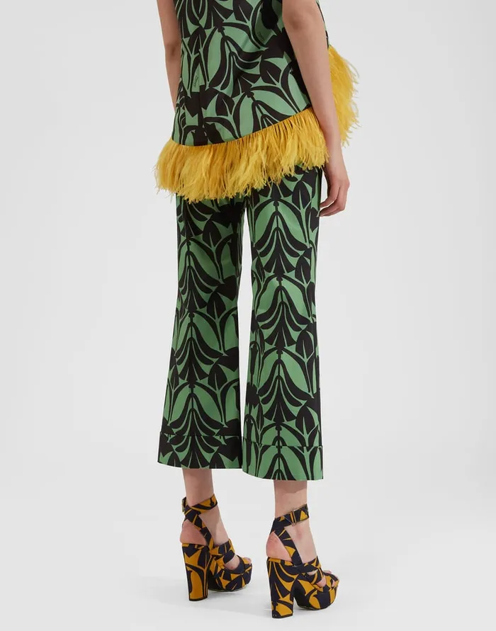 La Doublej Hendrix Pants Papyrus Green In Heavy Stretch Cotton Women Shorts and Pants