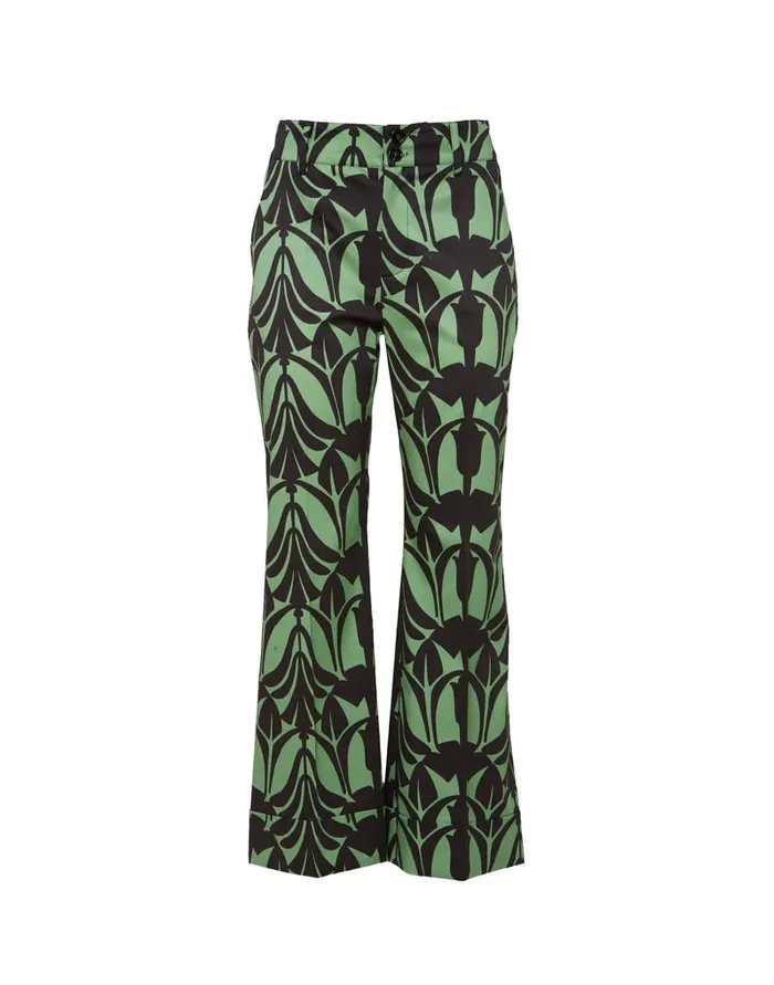La Doublej Hendrix Pants Papyrus Green In Heavy Stretch Cotton Women Shorts and Pants