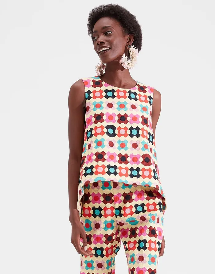 La Doublej La Scala Top Groovy Dot Giallo In Shot Cotton Women Shirts and Tops La Doublej La Scala Top Groovy Dot Giallo In Shot Cotton Women Shirts and Tops