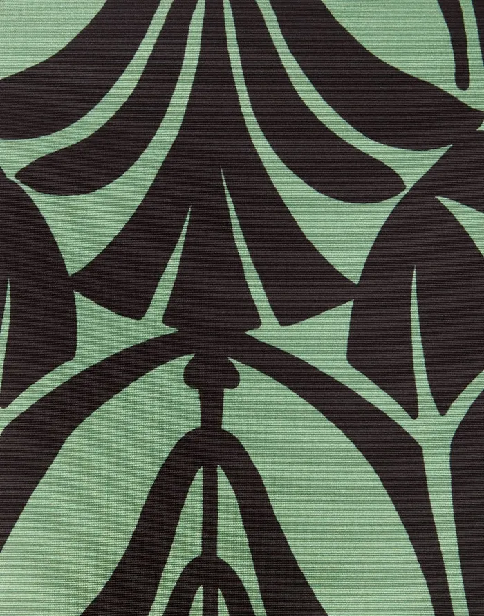 La Doublej La Scala Top Papyrus Green In Faille With Feathers Women Shirts and Tops